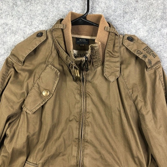 G Star Raw Astron Art Bomber Jacket Size Medium Womens Distressed Olive - Picture 6 of 9